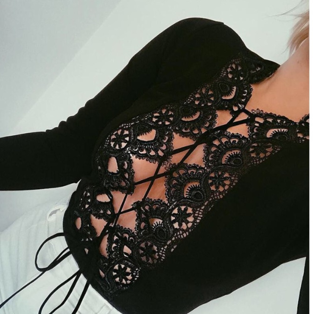 Black lace bodysuit